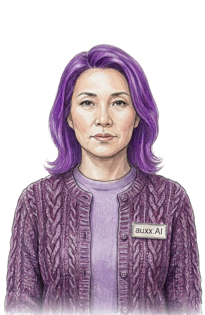 Auxx AI agent — purple